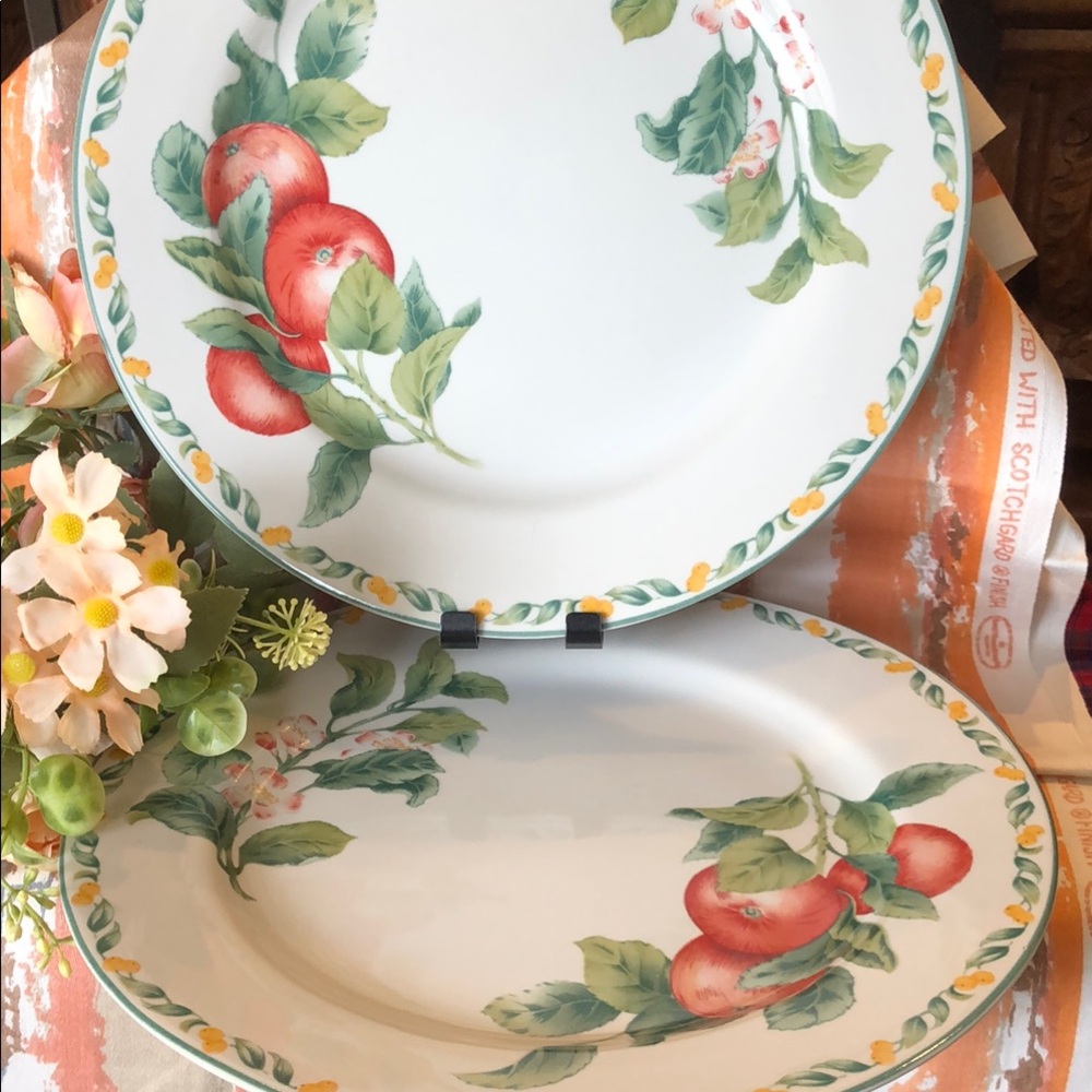 Floral Apple Design Dinner Plates